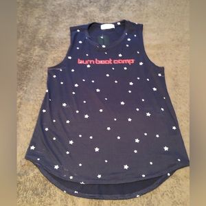 Brand new with tags on burn boot camp Fourth of July top